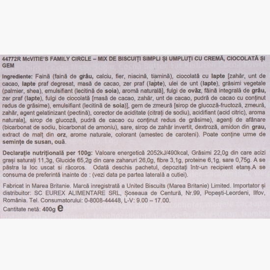 Biscuiți asortați Family Circle, 400g