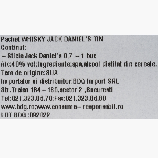 Tennessee Whiskey alc.40%, 0.7l + cutie