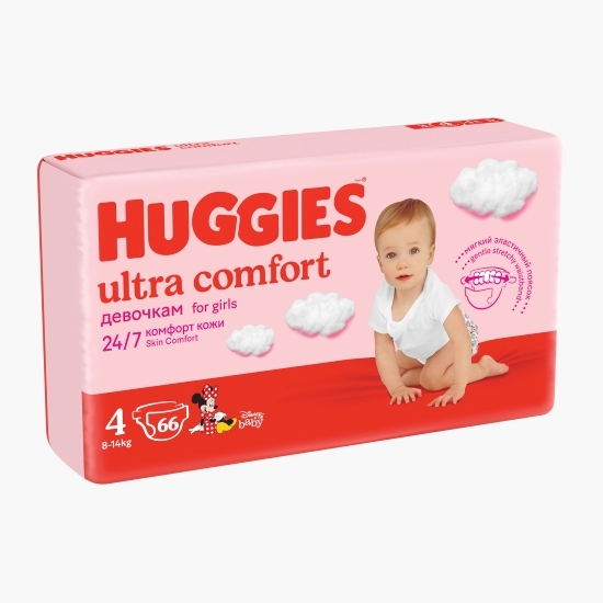 Scutece Ultra Comfort Mega fetițe mărimea 4, 8-14kg, 66 buc