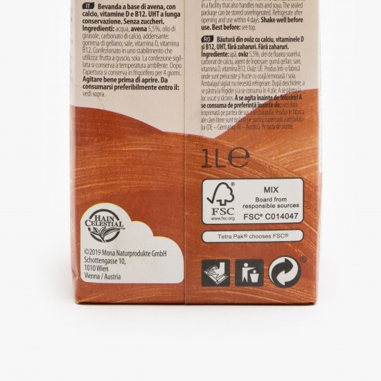 Băutură din ovăz 0% zahăr 1l