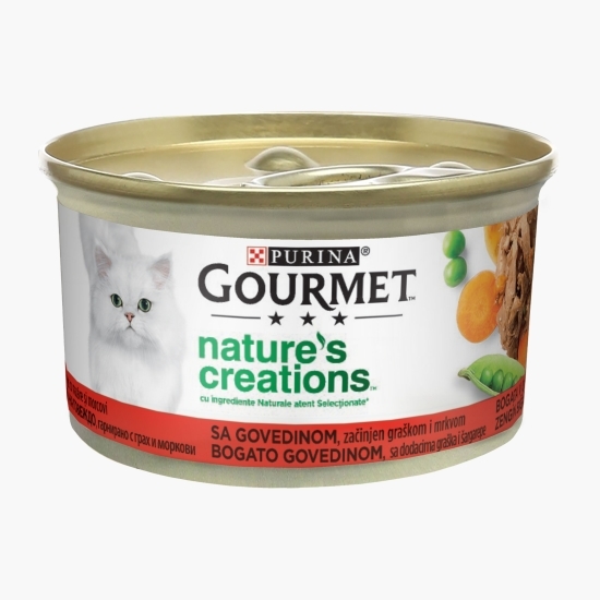 Hrană umedă pentru pisici, 85g, vită