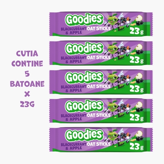 Batoane duo din ovăz integral cu coacăze și mere, +3 ani, 5x23g