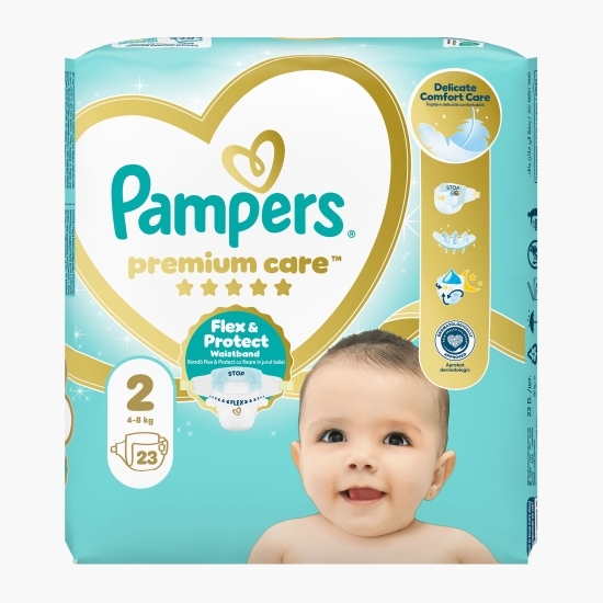 Scutece Premium Care nou-născut, mărimea 2, 4-8kg, 23 buc