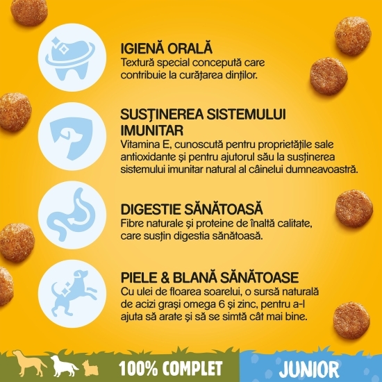 Hrană uscată pentru câini juniori, 500g, cu pui și orez