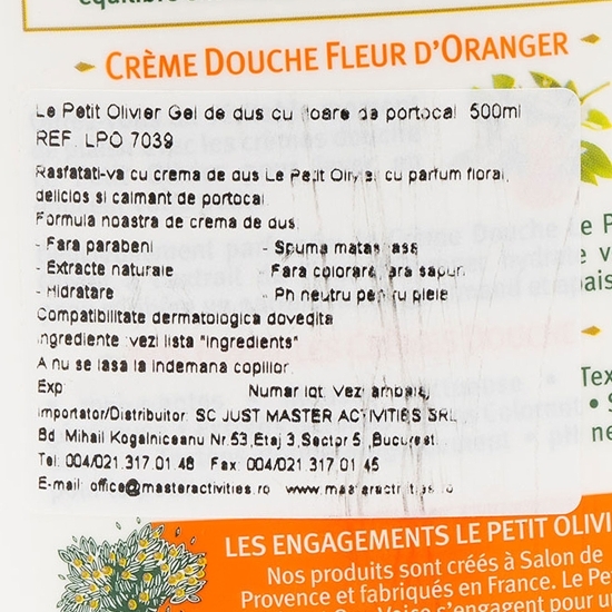 Gel de duș cremă cu parfum de flori de portocal 500ml