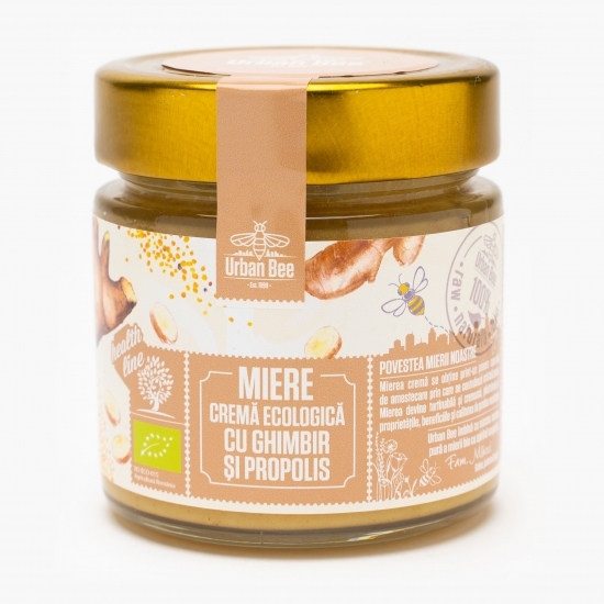Miere cremă ecologică cu ghimbir și propolis 300g