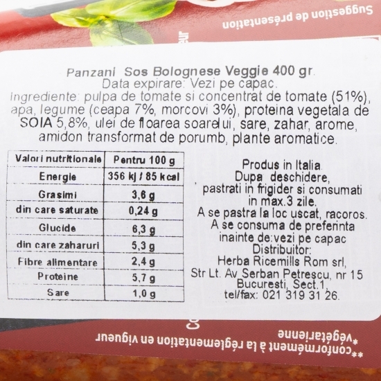 Sos bolognese veggie 400g