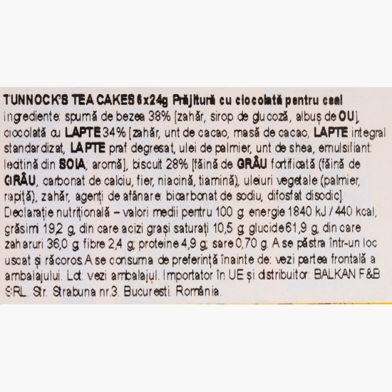Prăjituri cu ciocolată cu lapte Tea Cakes 6x24g