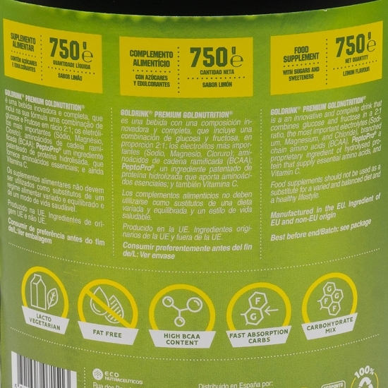 Goldrink Premium + BCAA's California Lemon 750g