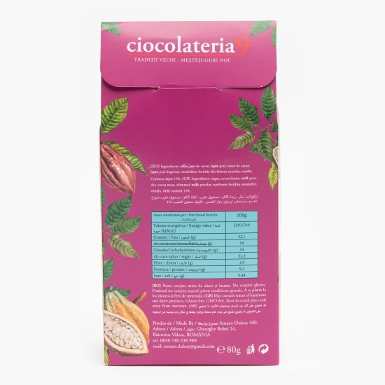 Ciocolată cu lapte, 33% cacao, 80g (16x5g)
