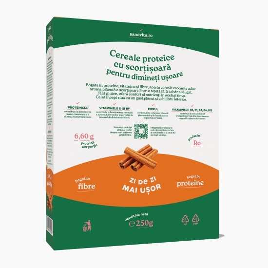 Cereale proteice cu scorțișoară, fără zahăr adăugat 250g