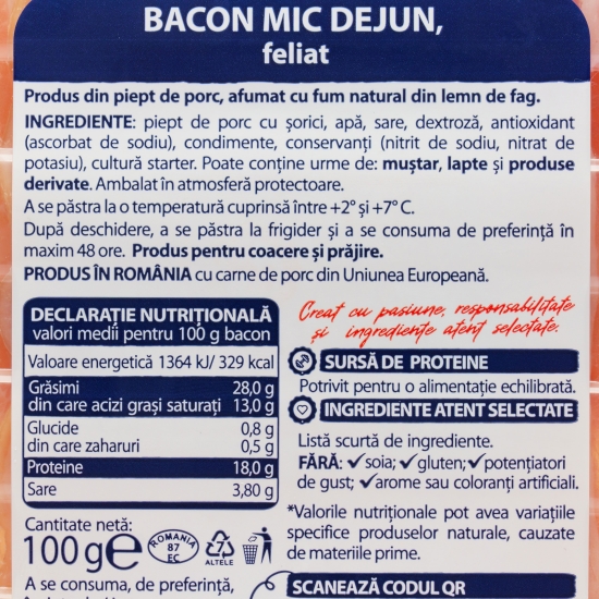 Bacon Mic-dejun feliat 100g