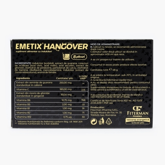 Hangover - Supliment alimentar cu îndulcitori 8 plicuri