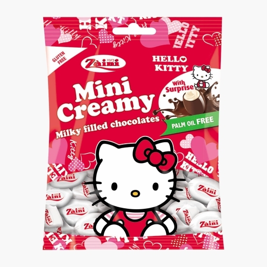 Praline de ciocolată cu lapte cu umplutură de cremă de lapte Mini Creamy Hello Kitty, cu surpriză 39g
