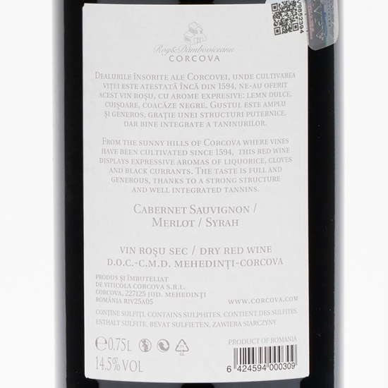 Vin roșu sec Cuvee Boheme Merlot, Cabernet Sauvignon & Syrah, 14.5%, 0.75l