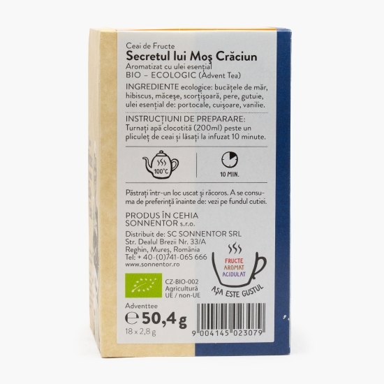 Ceai de fructe eco Secretul lui Moș Crăciun, 18 plicuri