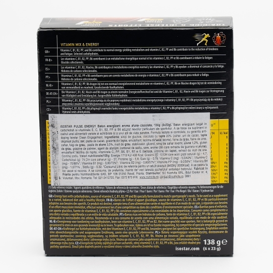 Baton energizant cu aromă de alune și ciocolată 6x23g