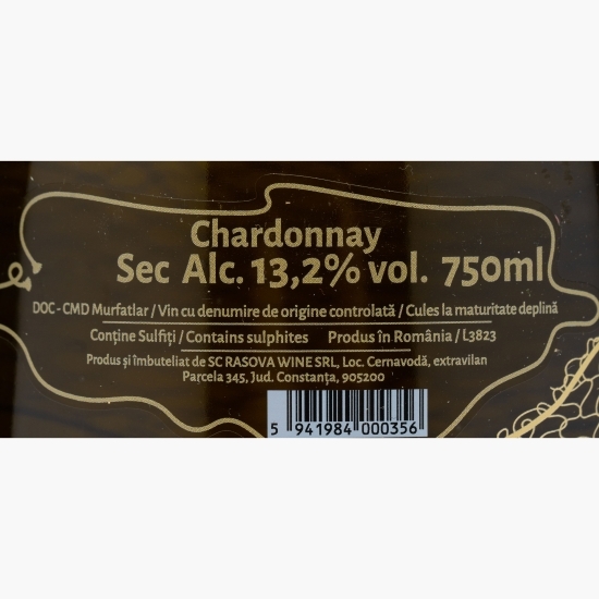 Vin alb sec Chardonnay, 13.2%, 0.75l