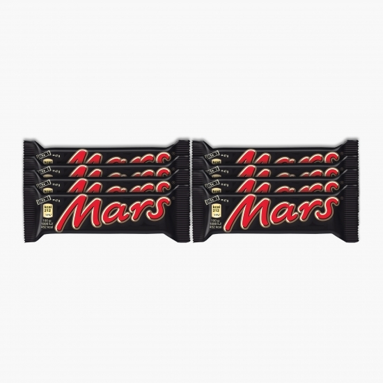 Baton ciocolată cu lapte, miez de caramel și nuga 8x47g, 376g