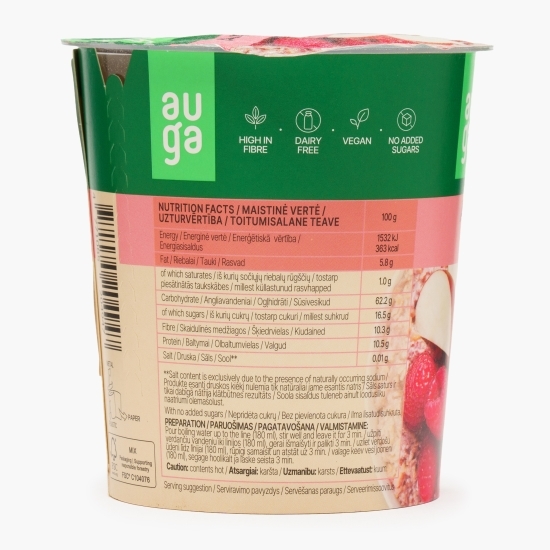 Porridge eco instant din ovăz integral cu mere și zmeură, fără zahăr adăugat, 60g