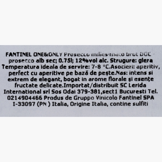 Vin spumant alb brut Prosecco, 12%, 0.75l