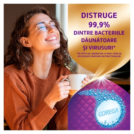 Tablete efervescente pentru curățarea zilnică a protezei dentare, dublă putere, Max Clean, 30 tablete