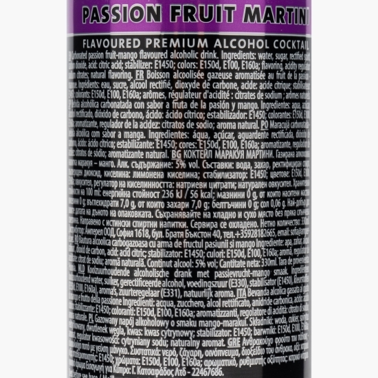 Băutură alcoolică Martini și fructul pasiunii, 5%, 0.33l