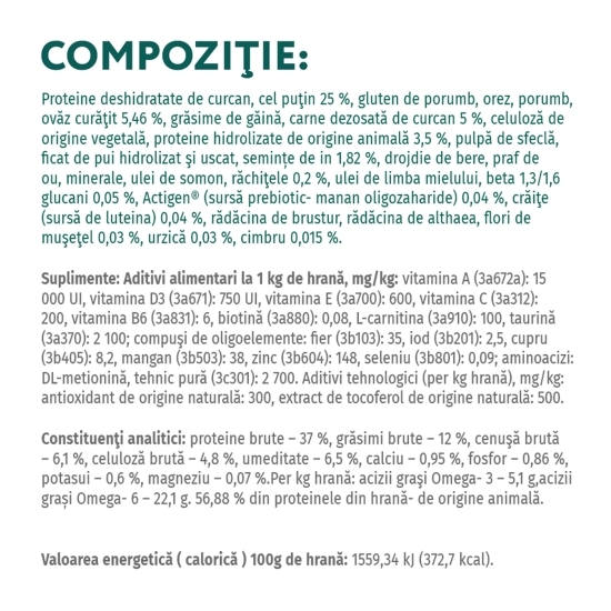 Hrană uscată pentru pisici sterilizate 700g, cu curcan și ovăz