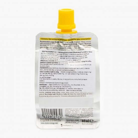 Gel lichid energizant aromă grepfrut și sodiu 60ml