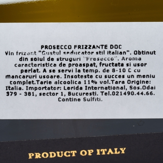 Vin spumant sec Prosecco Frizzante, 11%, 0.75l