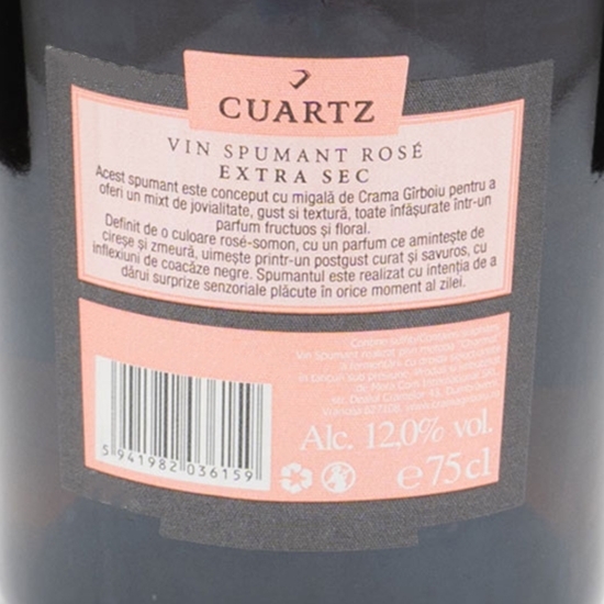 Vin spumant rose brut extra sec Cuartz Pinot Noir, 12%, 0.75l