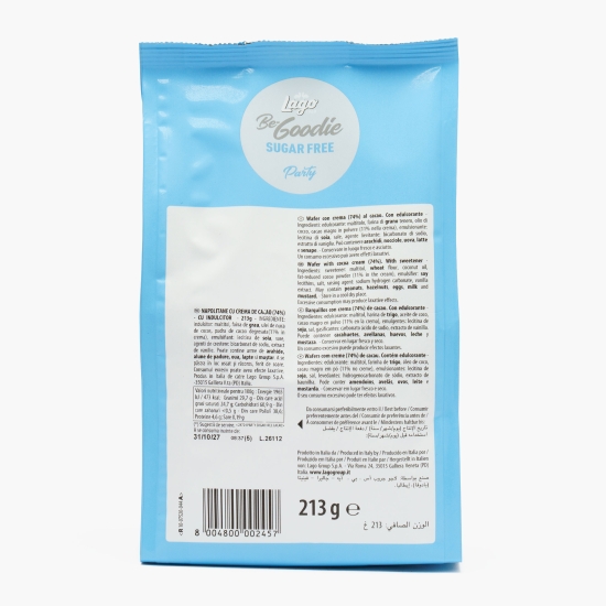 Napolitane cu cremă de cacao fără zahăr 213g