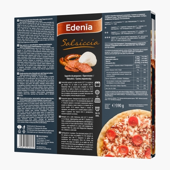 Pizza salsiccia cu blat subțire 390g