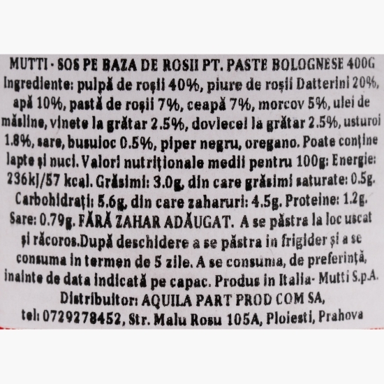 Sos de roșii pentru paste bolognese 400g