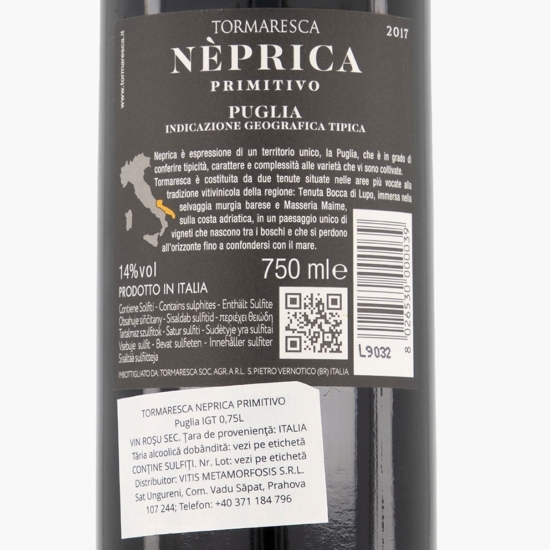 Vin roșu sec Neprica Primitivo 0.75l
