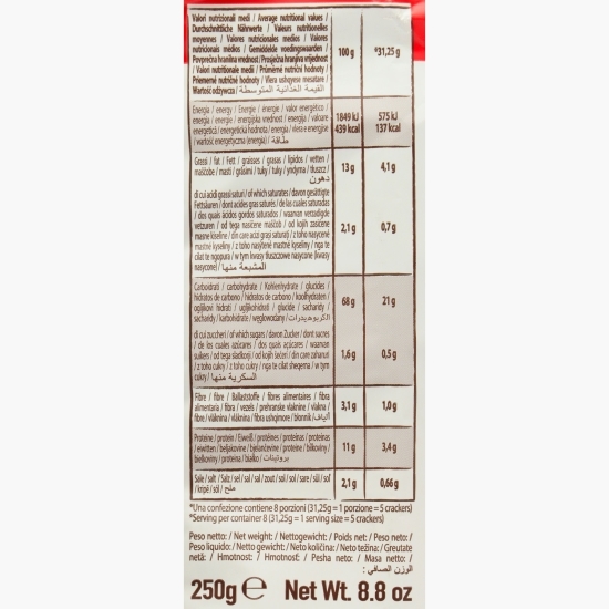 Crackers BIO sărați cu ulei de măsline extravirgin 250g