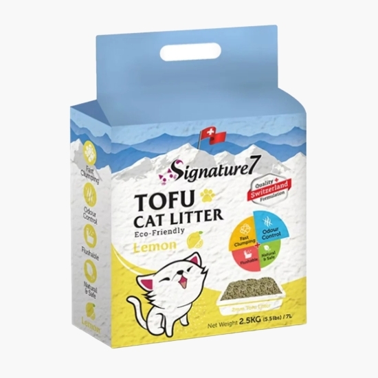 Așternut igienic pentru pisici Tofu, lămâie 7l
