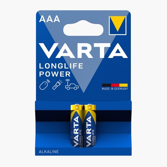 Baterii alcaline Longlife Power AAA - pachet blister, 2 buc