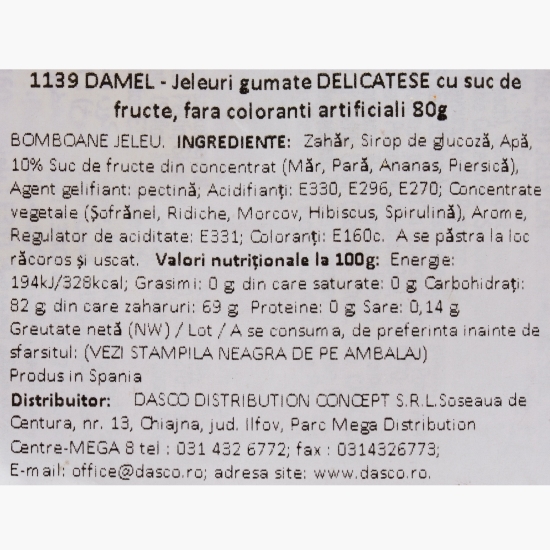 Jeleuri gumate cu suc de fructe 80g