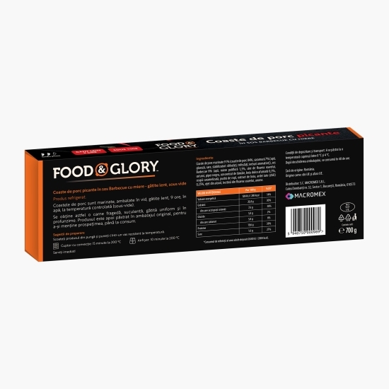 Coaste de porc picante în sos barbecue cu miere, gătite lent 700g