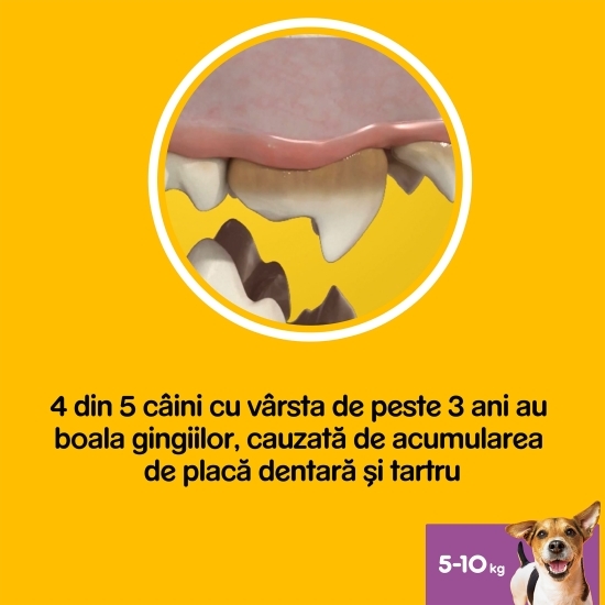 Batoane dentare pentru câini de talie mică, 7 buc, 110g, DentaStix Daily Fresh