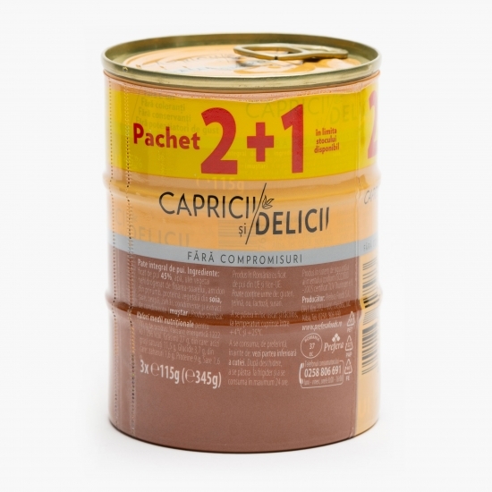 Pachet 2+1: Pate de pui 3x115g