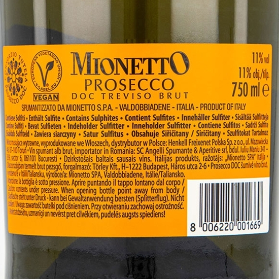 Vin spumant alb brut Prosecco Treviso 0.75l
