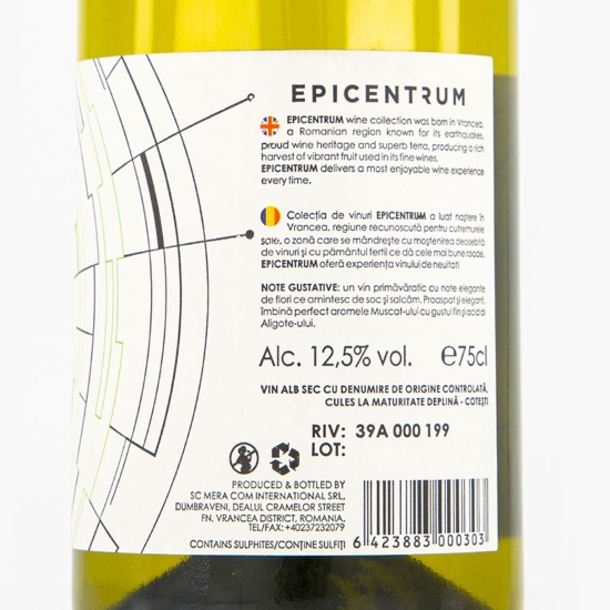 Vin alb sec Epicentrum Aligote & Muscat Ottonel, 12.5%, 0.75l