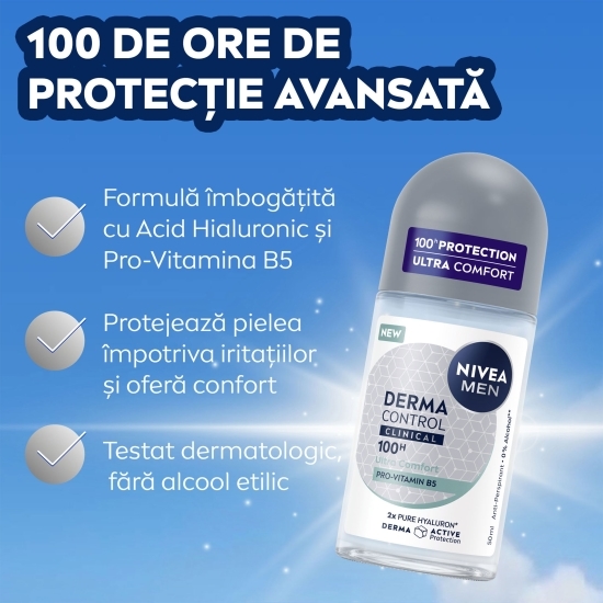 Deodorant antiperspirant roll-on Men Derma Control Clinical 50ml