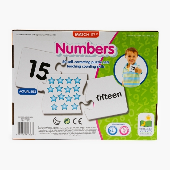 Puzzle-Potrivește numerele (engleză) 3+ ani