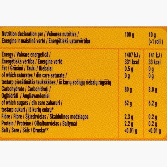 Rulouri naturale din mango, fără zahăr adăugat 60g