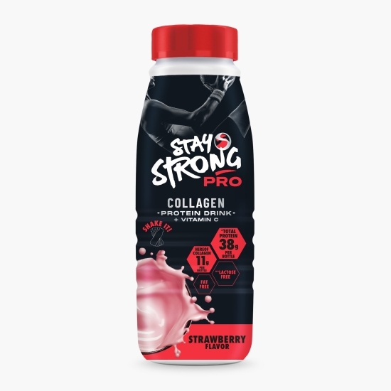 Băutură proteică cu colagen, cu aromă de căpșuni Collagen Shake, fără lactoză 500ml