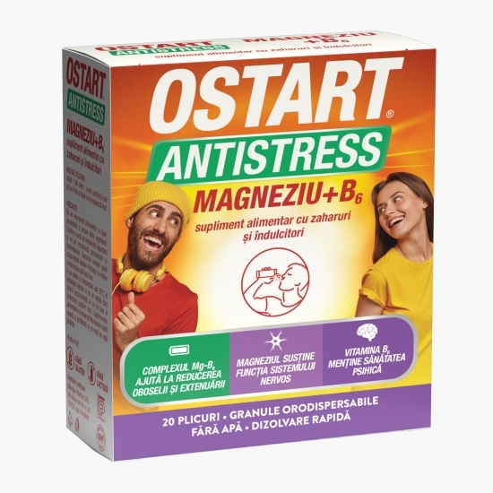Ostart Antistress Magneziu + B6, 20 plicuri