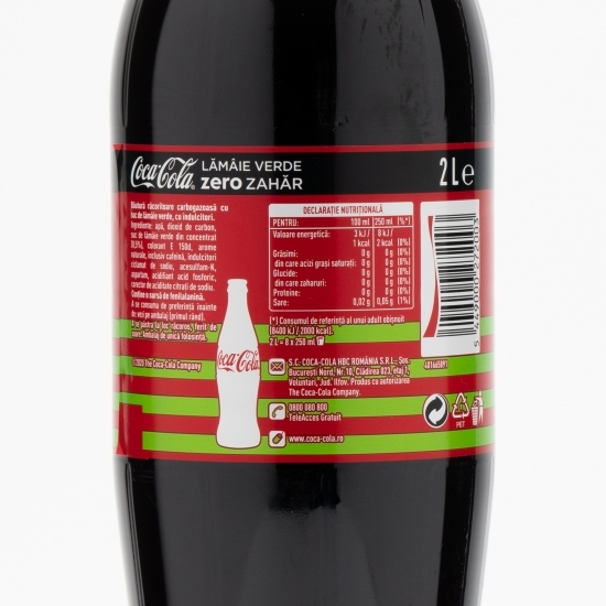 Băutură carbogazoasă cola lime zero zahăr 2l